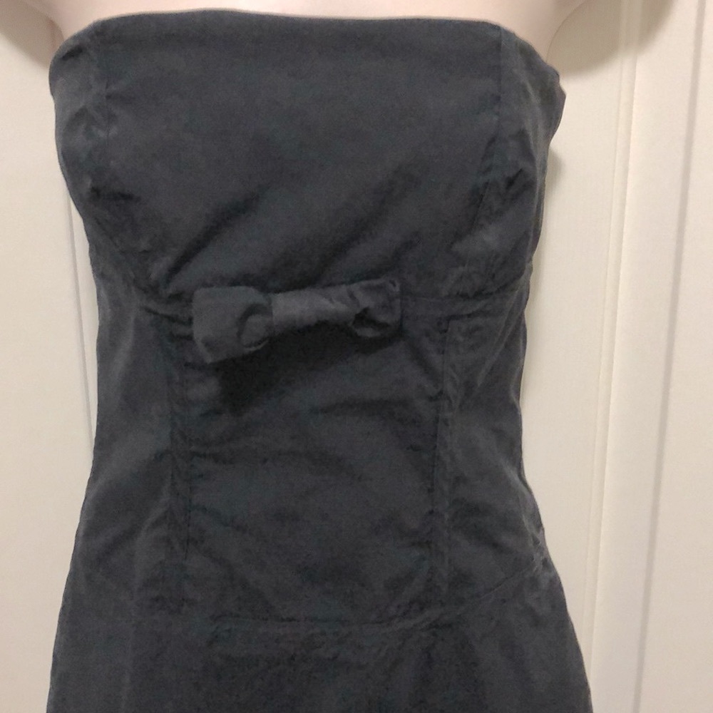 🌺 Black Strapless Dress with Cute Bow - Picture 2 of 6